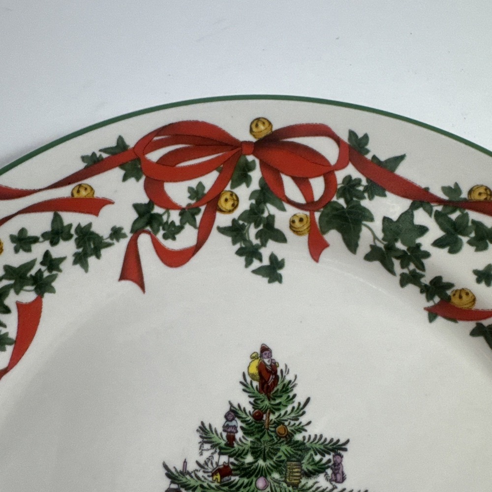 SPODE CHRISTMAS TREE RED RIBBON ROUND 12 1/2" PLATTER - Picture 10 of 14